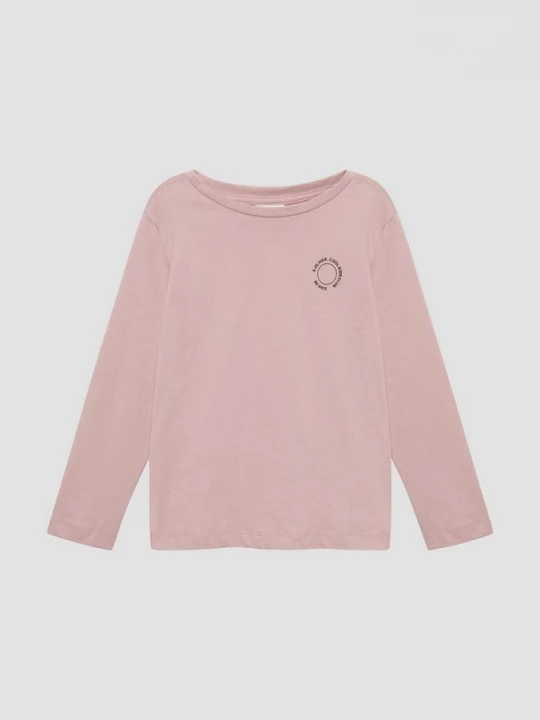 Foto van product Uniseks katoenen top met lange mouwen en een klein printdetail s.Oliver roze
