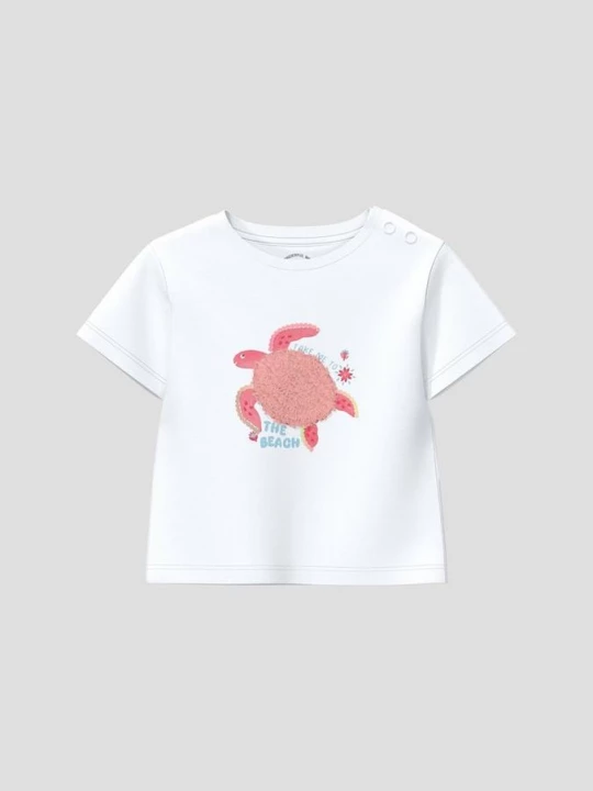 Foto van product Uniseks T-shirt met print en applicatie s.Oliver wit