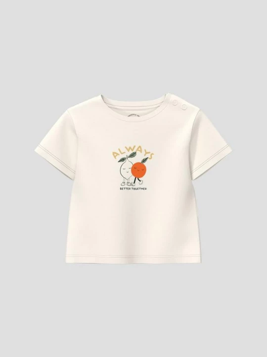 Foto van product Uniseks T-shirt met print op de voorkant s.Oliver crème