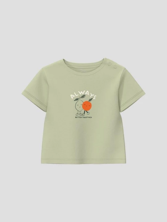 Foto van product Uniseks T-shirt met print op de voorkant s.Oliver olijfgroen