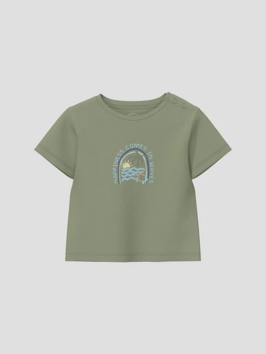 Foto van product Uniseks T-shirt met print op de voorkant s.Oliver olijfgroen