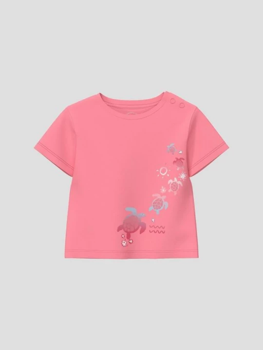 Foto van product Uniseks T-shirt met print op de voorkant s.Oliver roze