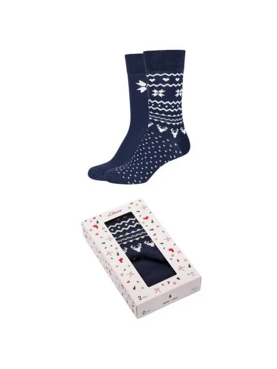 Foto van product Unisex kerstsokken in een 2-pack s.Oliver blauw
