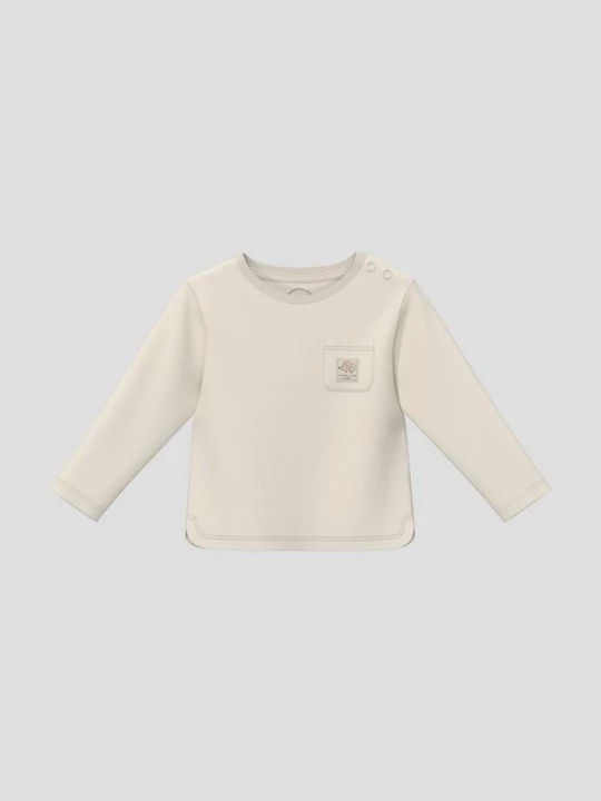Foto van product Unisex overhemd met lange mouwen en borstzak s.Oliver beżowy