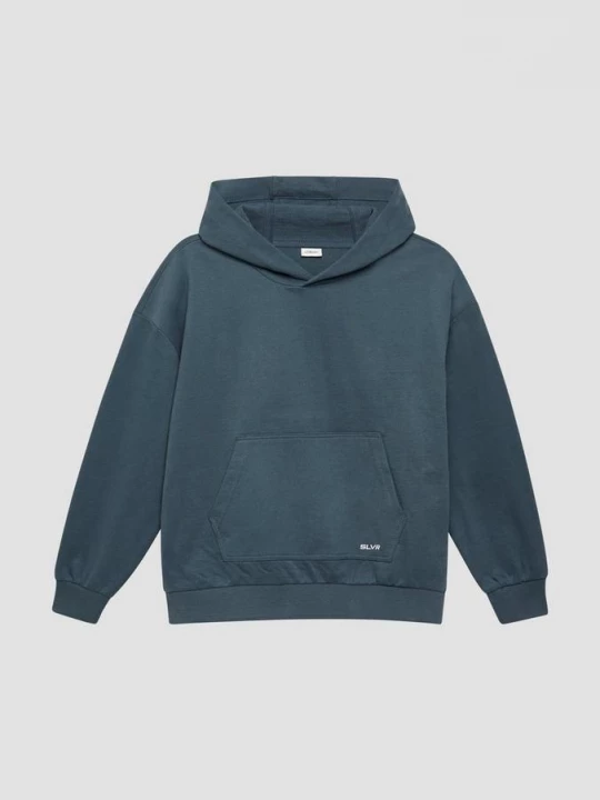Foto van product Unisex oversized hoodie met kangoeroezakken en lettersprint s.Oliver blauw
