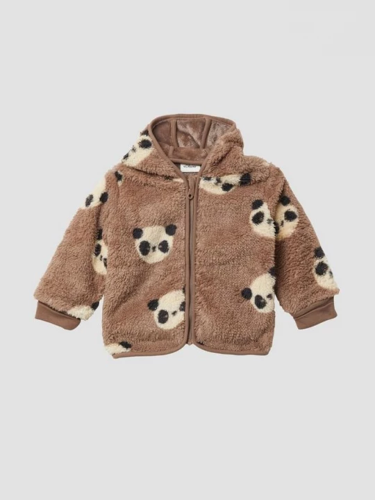 Foto van product Unisex pluche jas met capuchon s.Oliver bruin