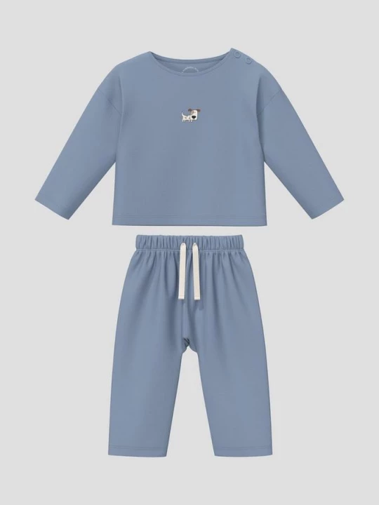 Foto van product Unisex set shirt met lange mouwen en joggingbroek s.Oliver blauw