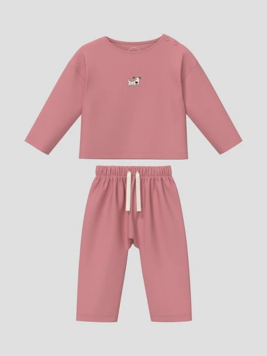 Foto van product Unisex set shirt met lange mouwen en joggingbroek s.Oliver roze