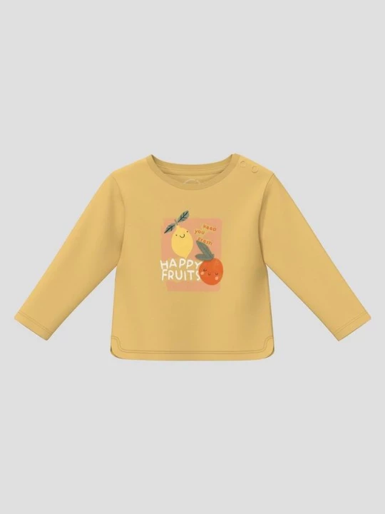 Foto van product Unisex shirt met lange mouwen en artwork s.Oliver geel