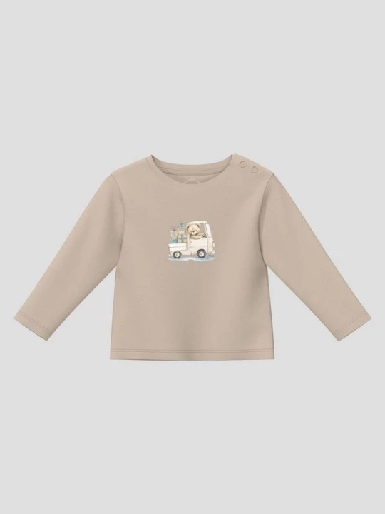 Foto van product Unisex-shirt met lange mouwen en beertjesprint s.Oliver bruin