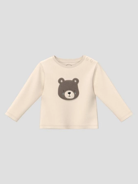 Foto van product Unisex shirt met lange mouwen en pluche applicatie s.Oliver beżowy