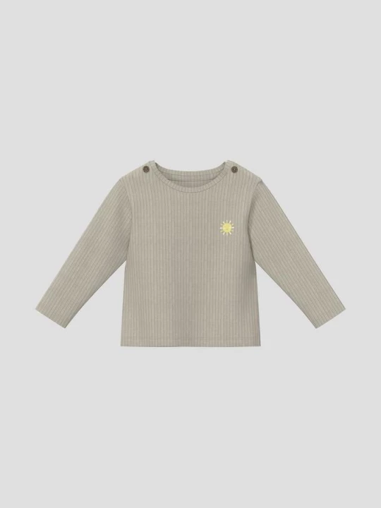Foto van product Unisex shirt met lange mouwen, geribde textuur en borduursel s.Oliver olijfgroen