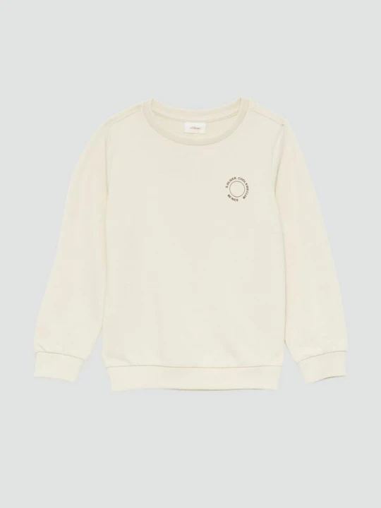 Foto van product Unisex sweatshirt met geribde boorden en een klein printdetail s.Oliver beżowy