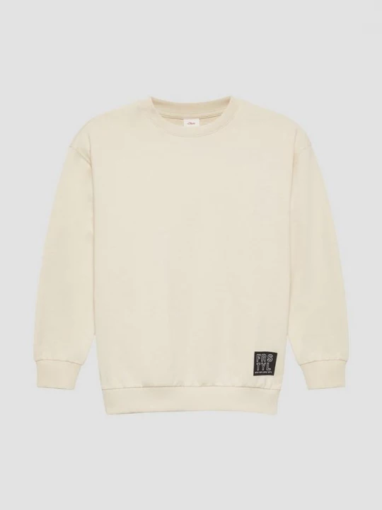 Foto van product Unisex sweatshirt met geribde boorden en een print s.Oliver beżowy
