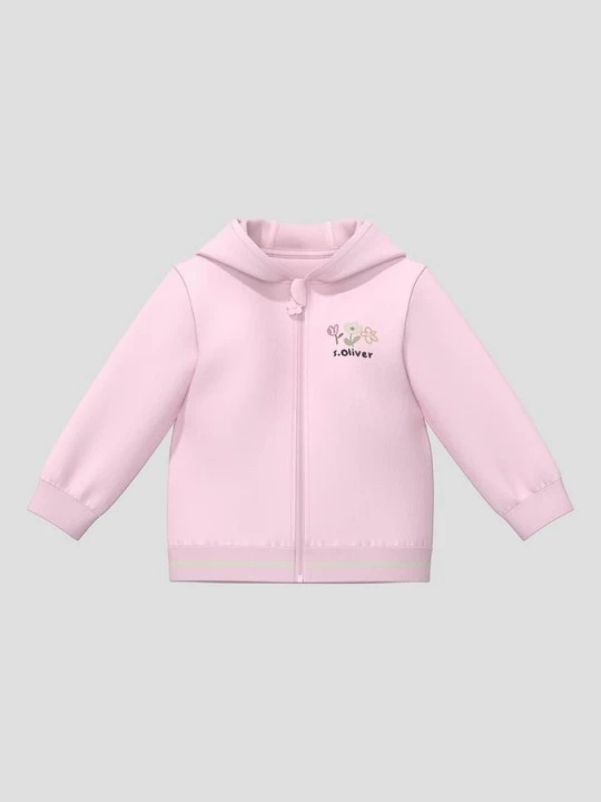 Foto van product Unisex sweatvest met capuchon en motief s.Oliver roze