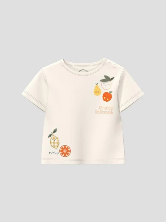 Foto van product Unisex T-shirt met artwork s.Oliver crème