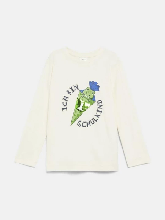 Foto van product Unisex T-shirt met lange mouwen, print en omkeerbare pailletten s.Oliver
