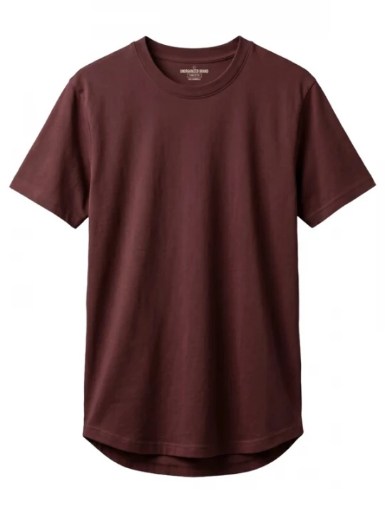 Foto van product UNORGANIZED BRAND Shirt 'BASIC RUNDER SAUM T25' bordeaux