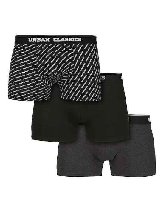 Foto van product Urban Classics Boxershorts donkergrijs / zwart / wit