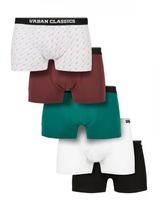 Foto van product Urban Classics Boxershorts goudgeel / jade groen / karmijnrood / zwart / wit