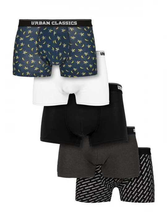 Foto van product Urban Classics Boxershorts kobaltblauw / lichtgeel / antraciet / zwart / wit