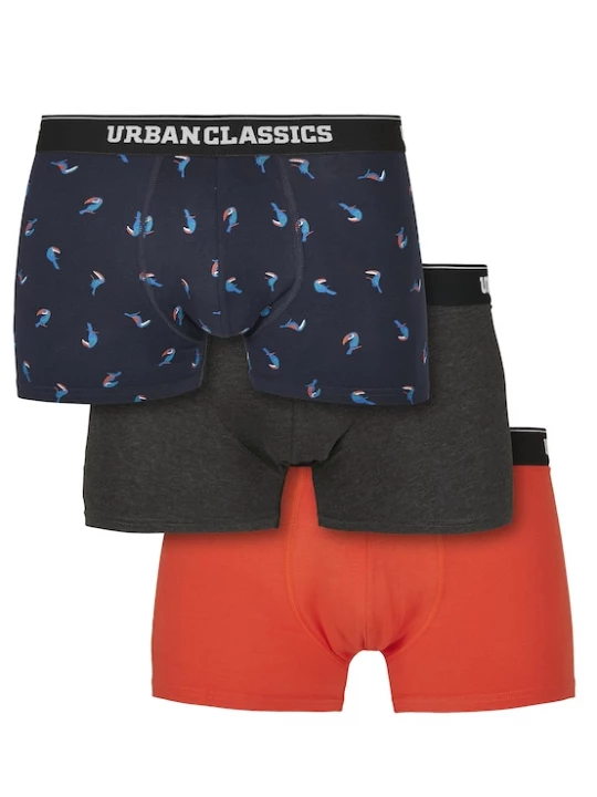 Foto van product Urban Classics Boxershorts nachtblauw / hemelsblauw / oranjerood / zwart gemêleerd