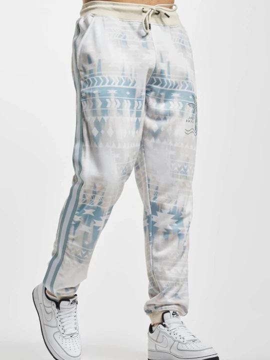 Foto van product Urban Classics Broek 'Pocosol' ecru / turquoise / smoky blue / grijs