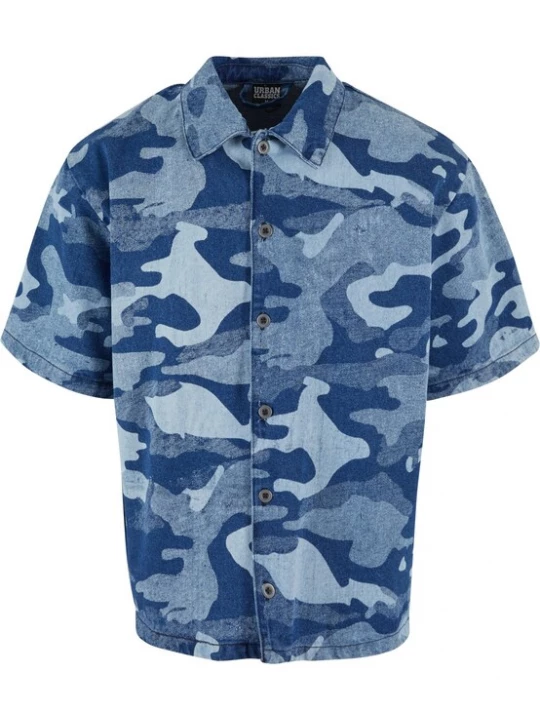 Foto van product Urban Classics Overhemd blauw denim / lichtblauw / blauw gemêleerd