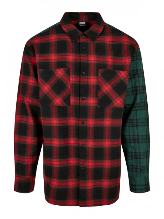 Foto van product Urban Classics Overhemd groen / rood / zwart