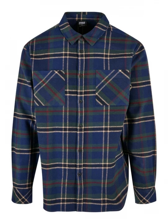 Foto van product Urban Classics Overhemd 'Mountain' donkerblauw / donkergroen / donkerrood / wit