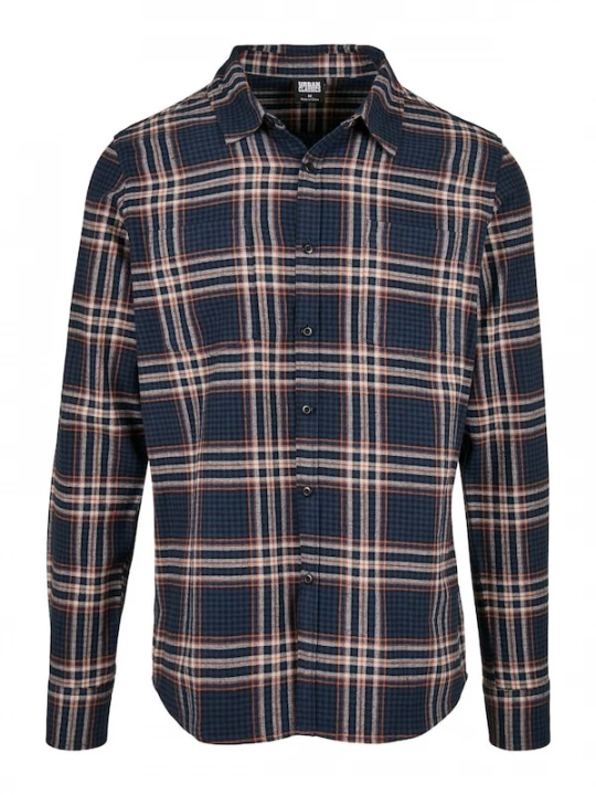 Foto van product Urban Classics Overhemd navy / roestrood / wit