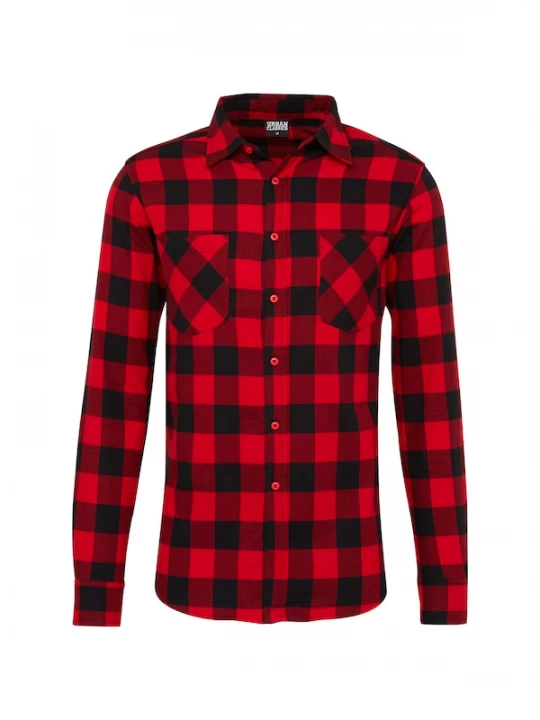 Foto van product Urban Classics Overhemd rood / donkerrood / zwart