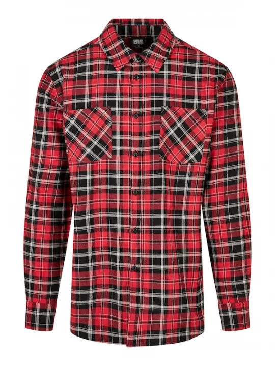 Foto van product Urban Classics Overhemd 'Roots' rood / zwart / wit