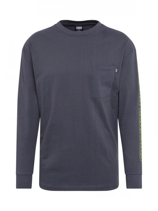 Foto van product Urban Classics Shirt donkergrijs / limoen