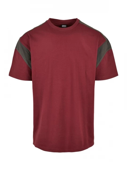 Foto van product Urban Classics Shirt grijs gemêleerd / kersrood