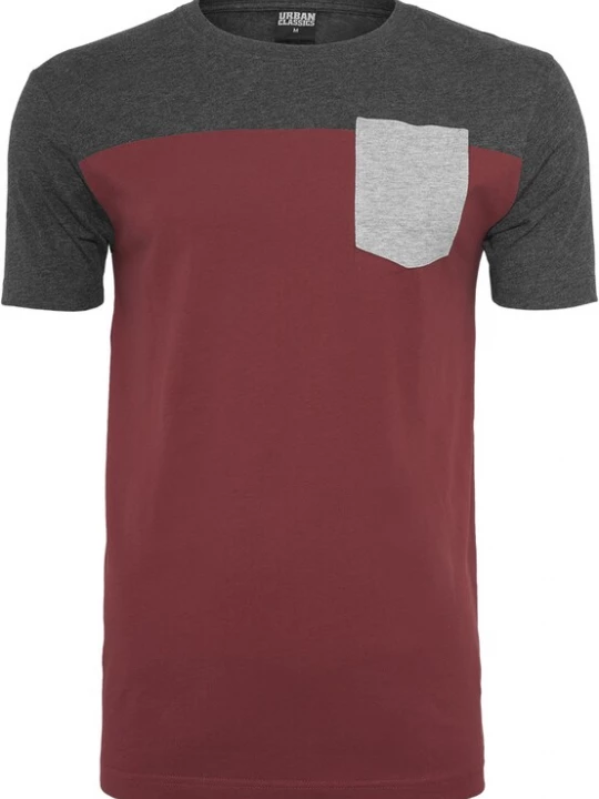 Foto van product Urban Classics Shirt lichtgrijs / donkergrijs / bourgogne