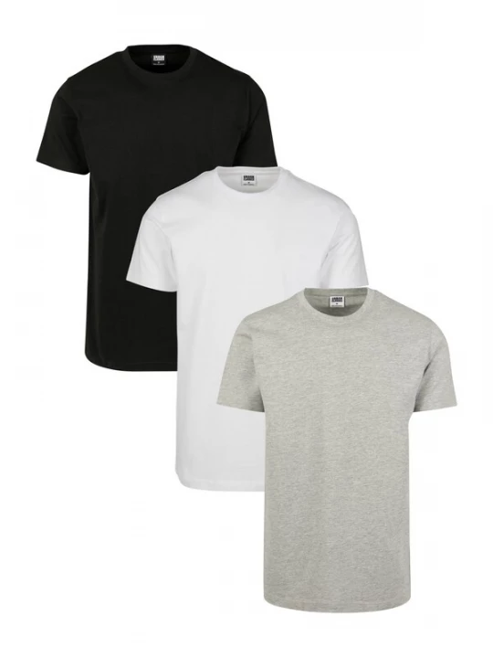 Foto van product Urban Classics Shirt lichtgrijs / zwart / wit