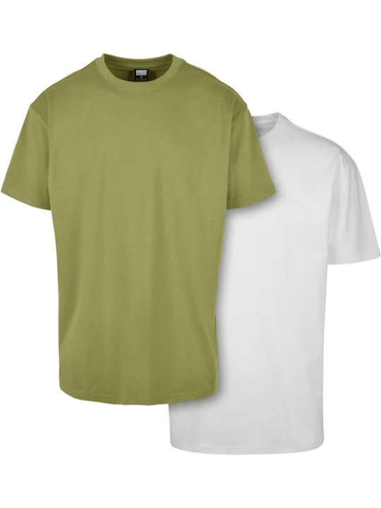 Foto van product Urban Classics Shirt olijfgroen / wit