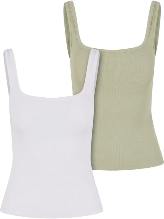 Foto van product Urban Classics Top olijfgroen / wit