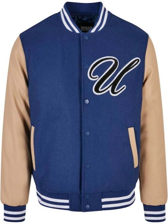 Foto van product Urban Classics Tussenjas 'Big U' beige / donkerblauw / zwart / wit