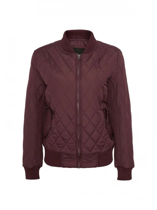 Foto van product Urban Classics Tussenjas 'Diamond Quilt' donkerrood
