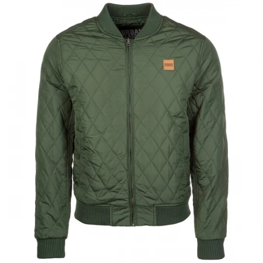 Foto van product Urban Classics Tussenjas 'Diamond Quilt' olijfgroen