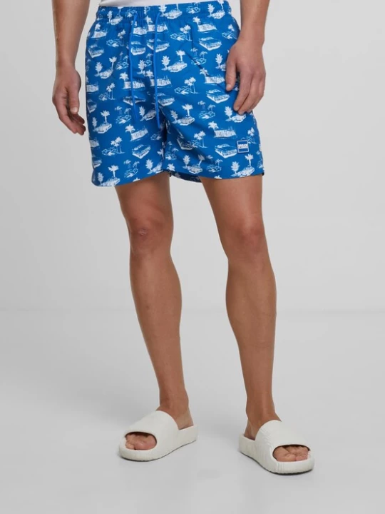 Foto van product Urban Classics Zwemshorts blauw / wit