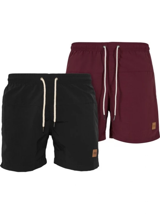 Foto van product Urban Classics Zwemshorts bordeaux / zwart / wit