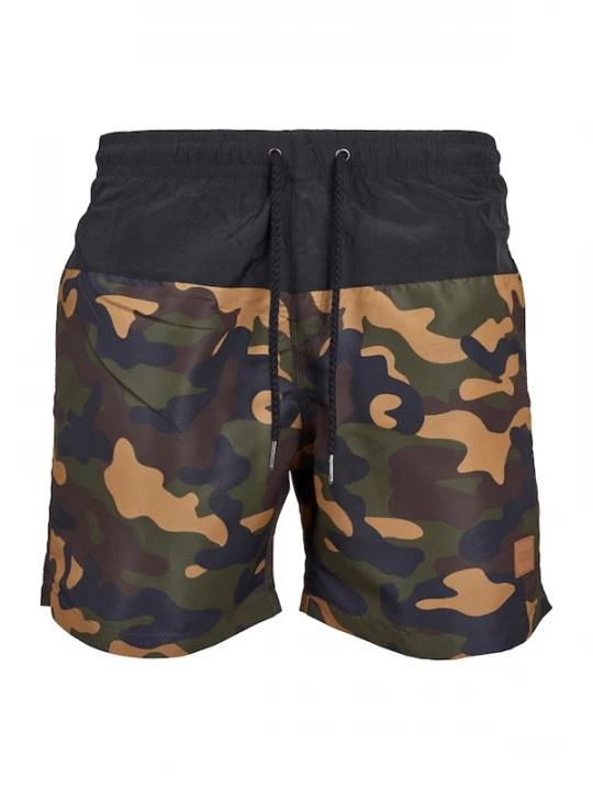 Foto van product Urban Classics Zwemshorts bruin / lichtbruin / olijfgroen / zwart