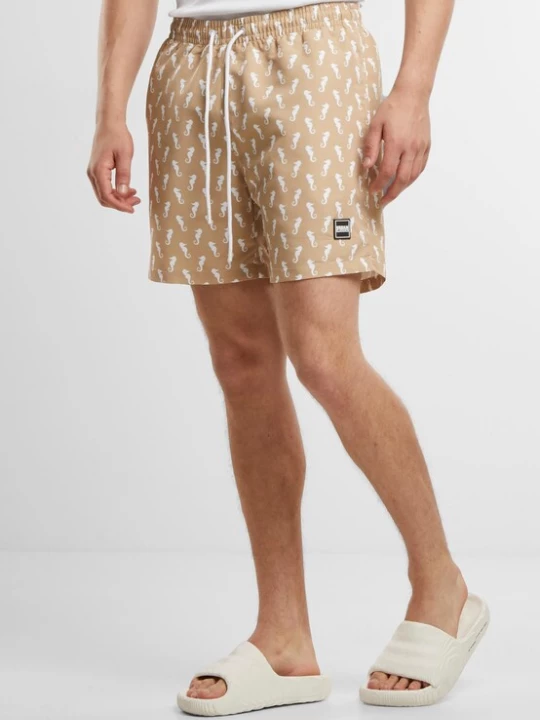 Foto van product Urban Classics Zwemshorts donkerbeige / wit