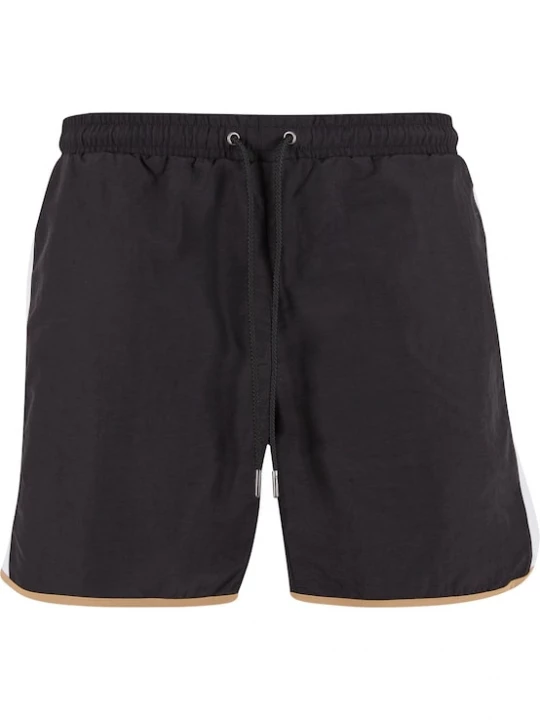 Foto van product Urban Classics Zwemshorts donkerbeige / zwart / wit