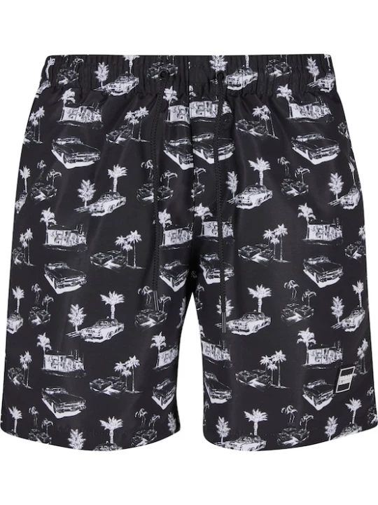Foto van product Urban Classics Zwemshorts grijs / zwart / wit