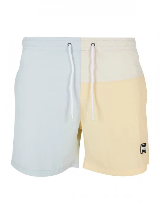 Foto van product Urban Classics Zwemshorts lichtblauw / lichtgeel / wit