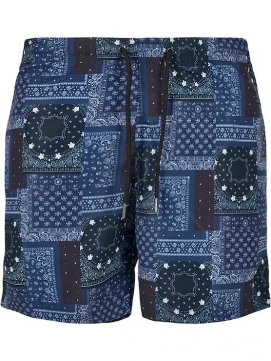 Foto van product Urban Classics Zwemshorts navy / lichtblauw / donkerblauw / wit